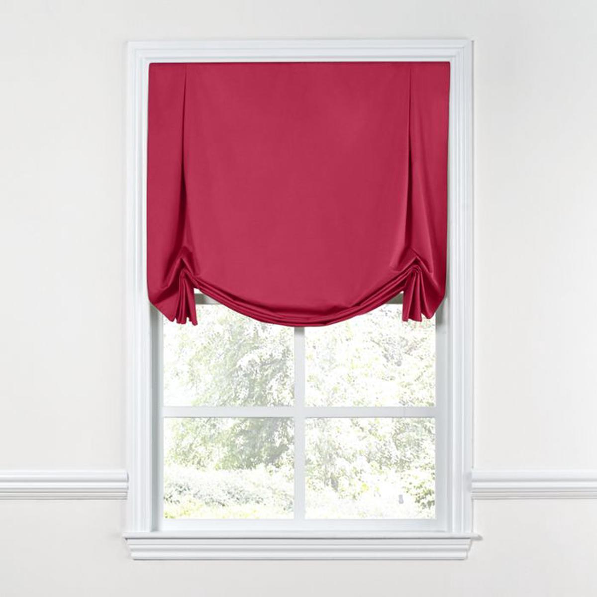 Tulip Roman Shade in Sunbrella Canvas - Hot Pink