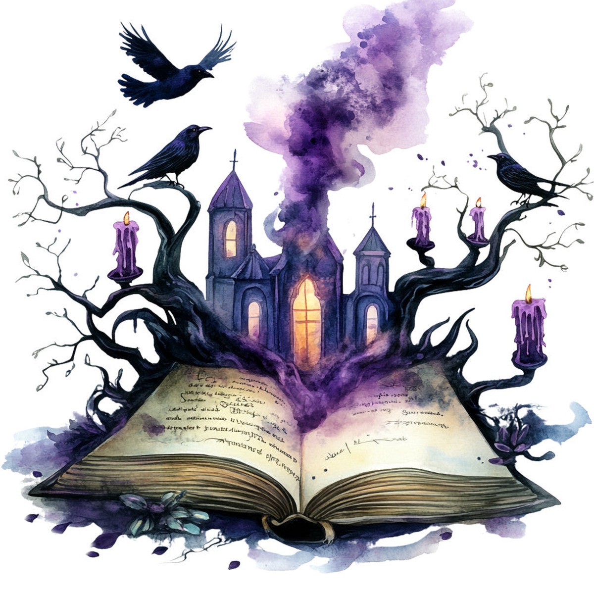 Halloween Books Fabric Panel 14