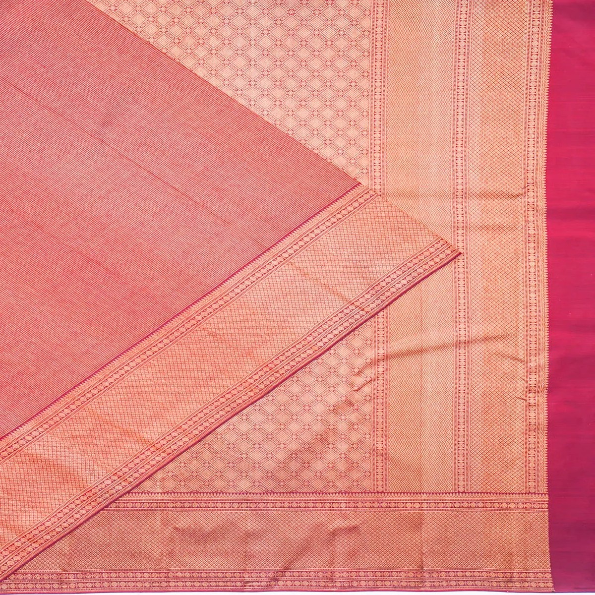 Kanchipuram Silk Vertical Lines Red Saree