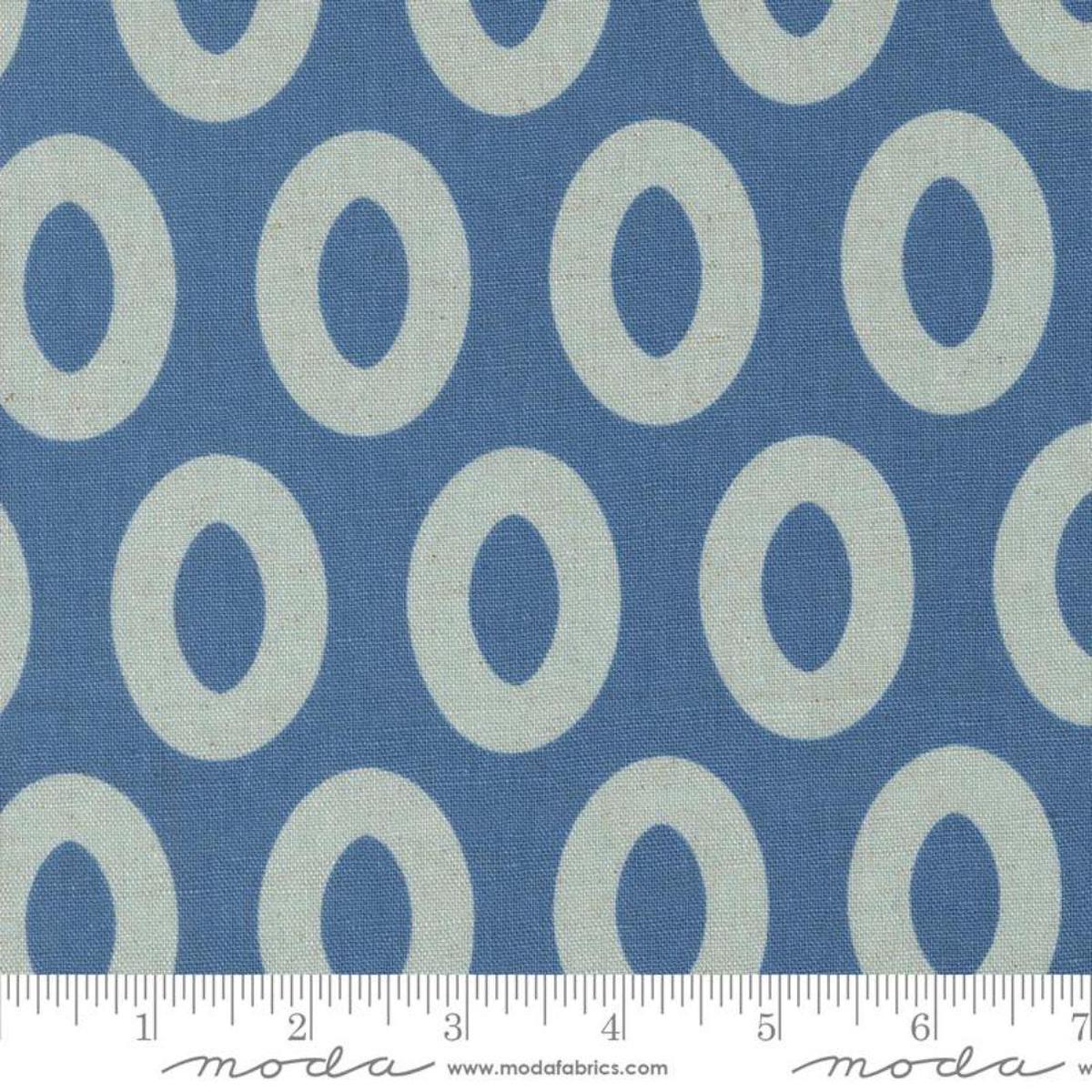 Ovals Denim Linen/Cotton by Zen Chic