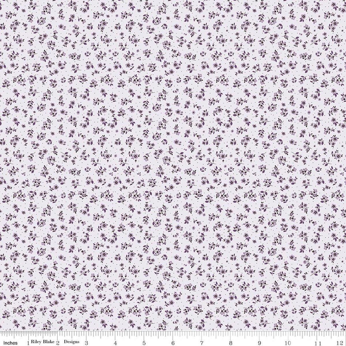 SALE Daybreak on the Prairie Ditsy Purple Floral Fabric - C17687 - Riley Blake Quilting Cotton Fabric