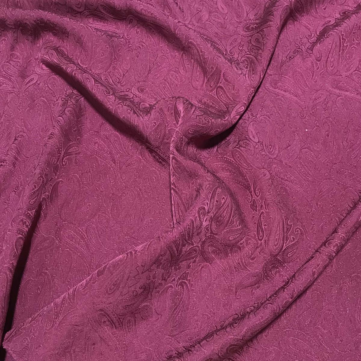 Maroon Paisley - Hand Dyed Silk Jacquard