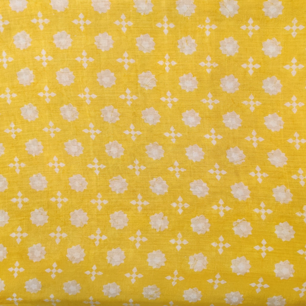 Muslin Yellow With Flowers Flowy Fabric