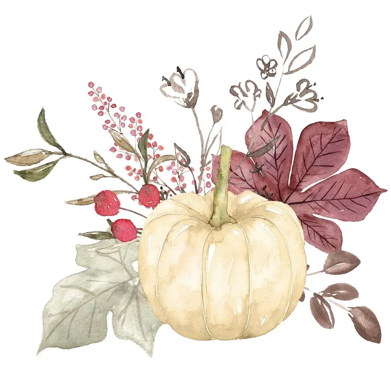Pumpkin Paradise Arrangement #2 Fabric Panel