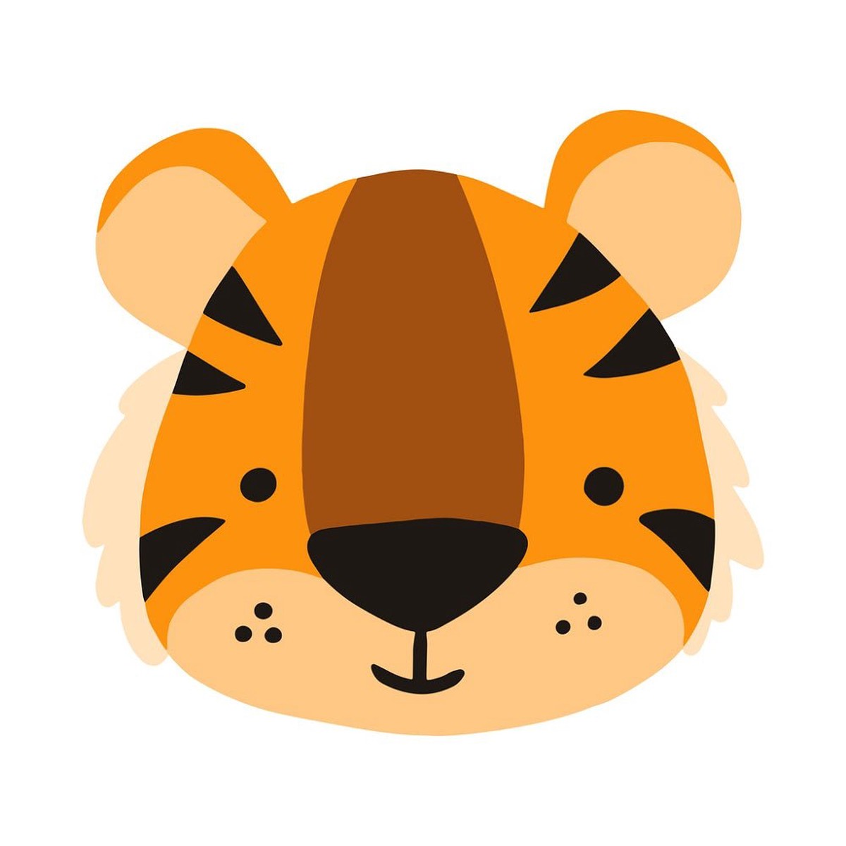Baby Tiger Face Fabric Panel