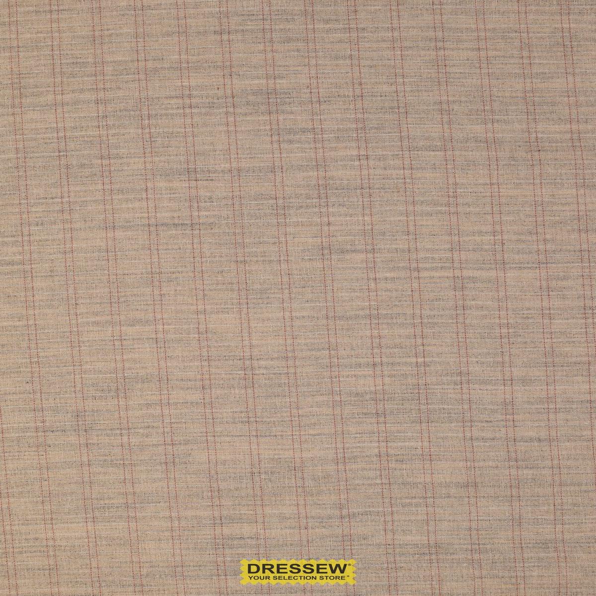 Iron-On Hair Canvas with Stripes Natural / Red