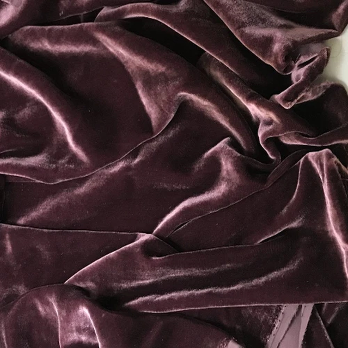 PLUM WINE Silk Velvet Fabric