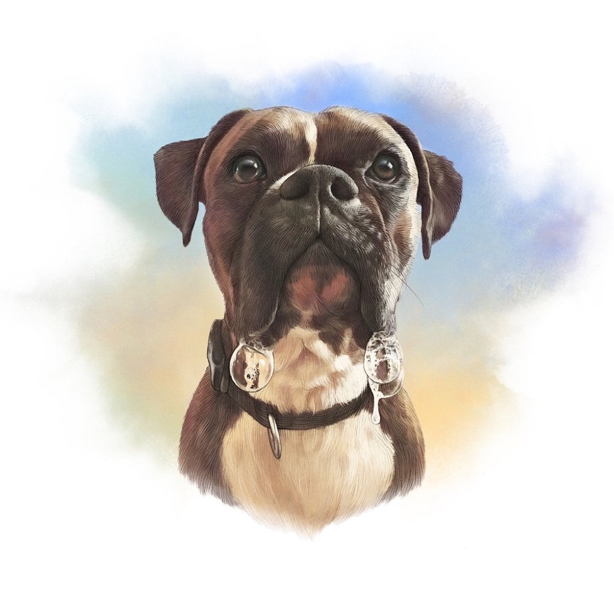 Boxer Portrait Fabric Panel - Multi