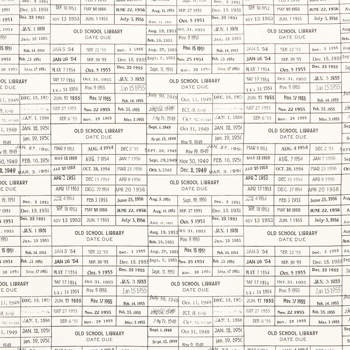 Old School - Library Card Parchment Yardage