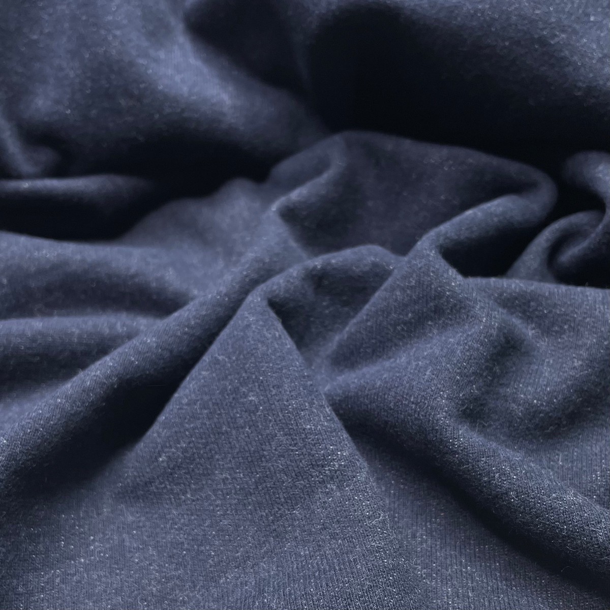 Right For Fall - French Terry Cotton Knit - Blue/Navy - 1M Bundle