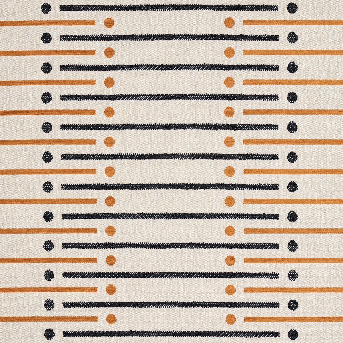 Serapo Rustic Weave Carbon & Ochre 82001 by Schumacher Fabric