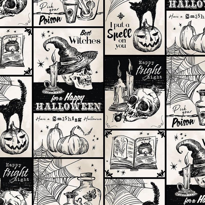 Wicked Wicked Patch Cream WICKED-CD3594-CREAM Cotton Woven Fabric