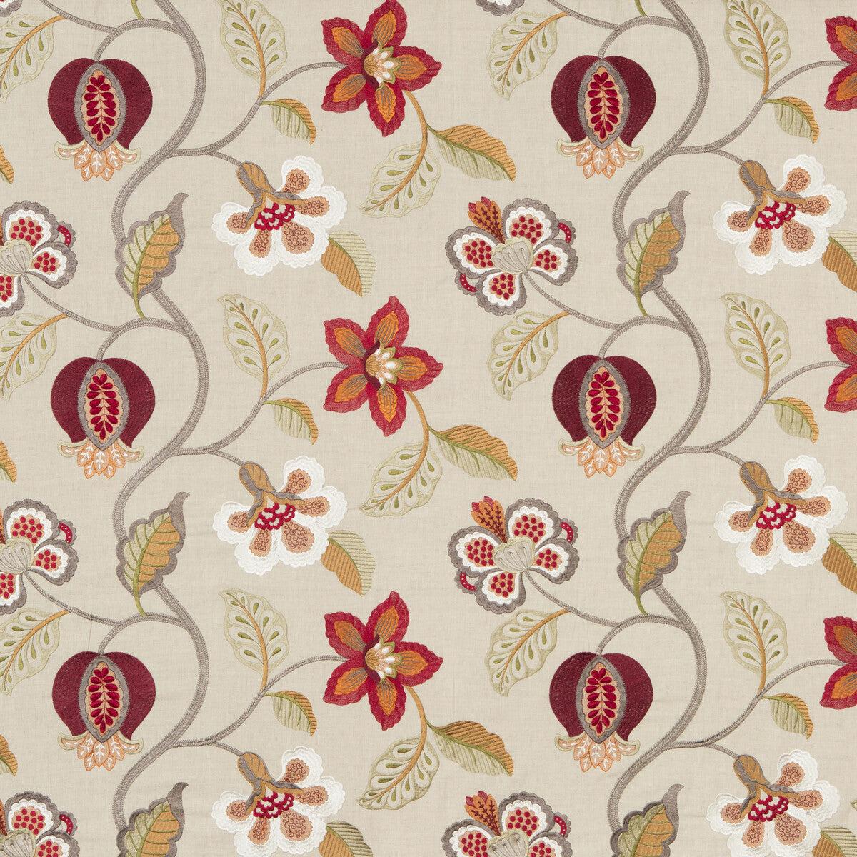 Elvaston Red/Ivory Fabric