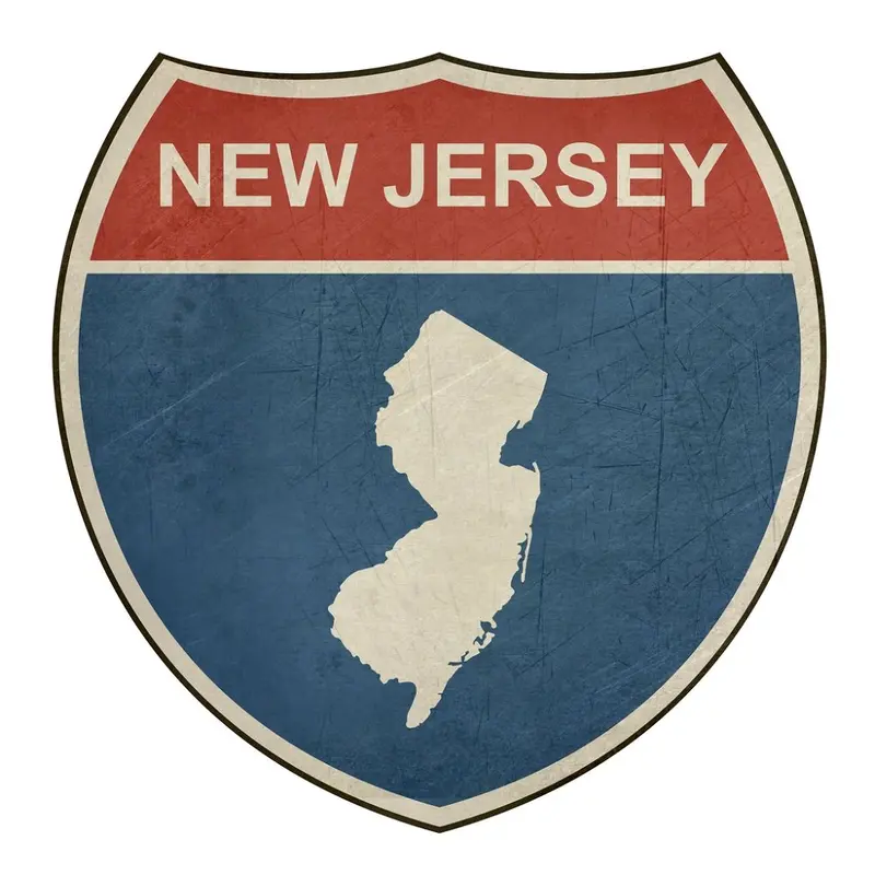 Grunge Highway Sign Fabric Panel - New Jersey