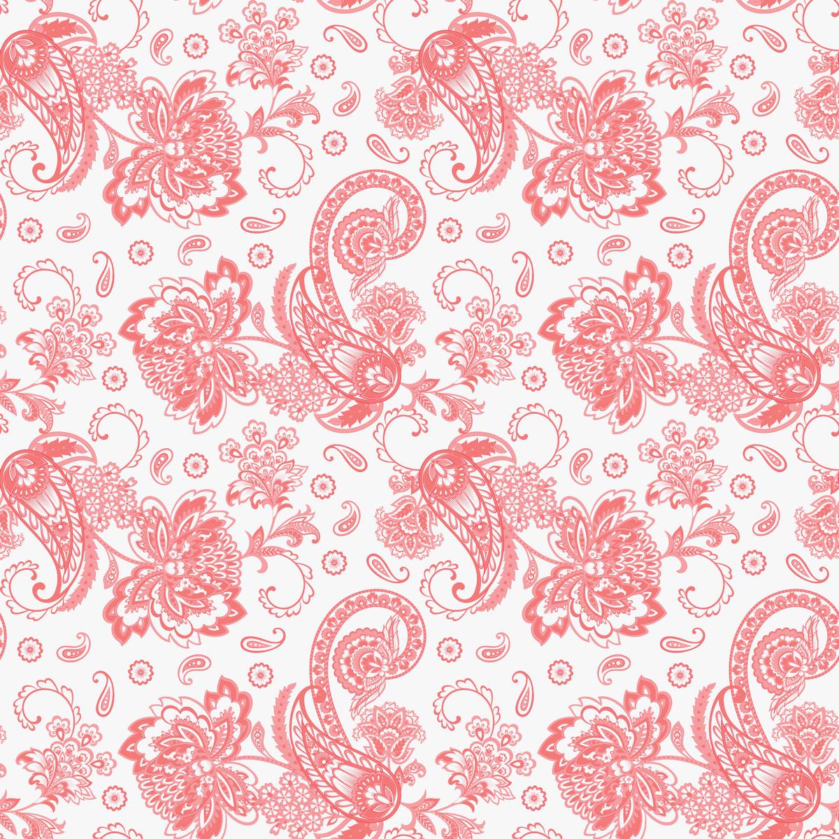 Elegant Paisleys Fabric - Red