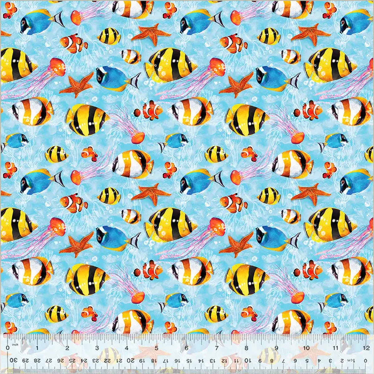 Deep Sea Whistler Studios 54329-3 Cool Breeze Aquatic Beauties Cotton