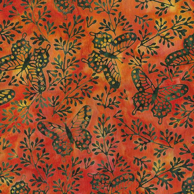 Flutter Fields - Harvest Moon - Butterflies & Leaves - Orange Copper - 712402280