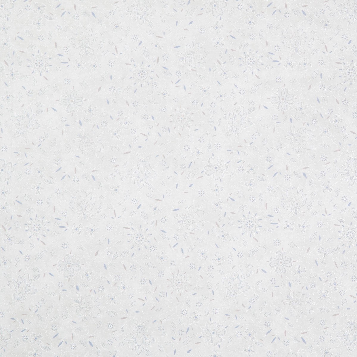 Patchwork Blue - Floral Cream Yardage