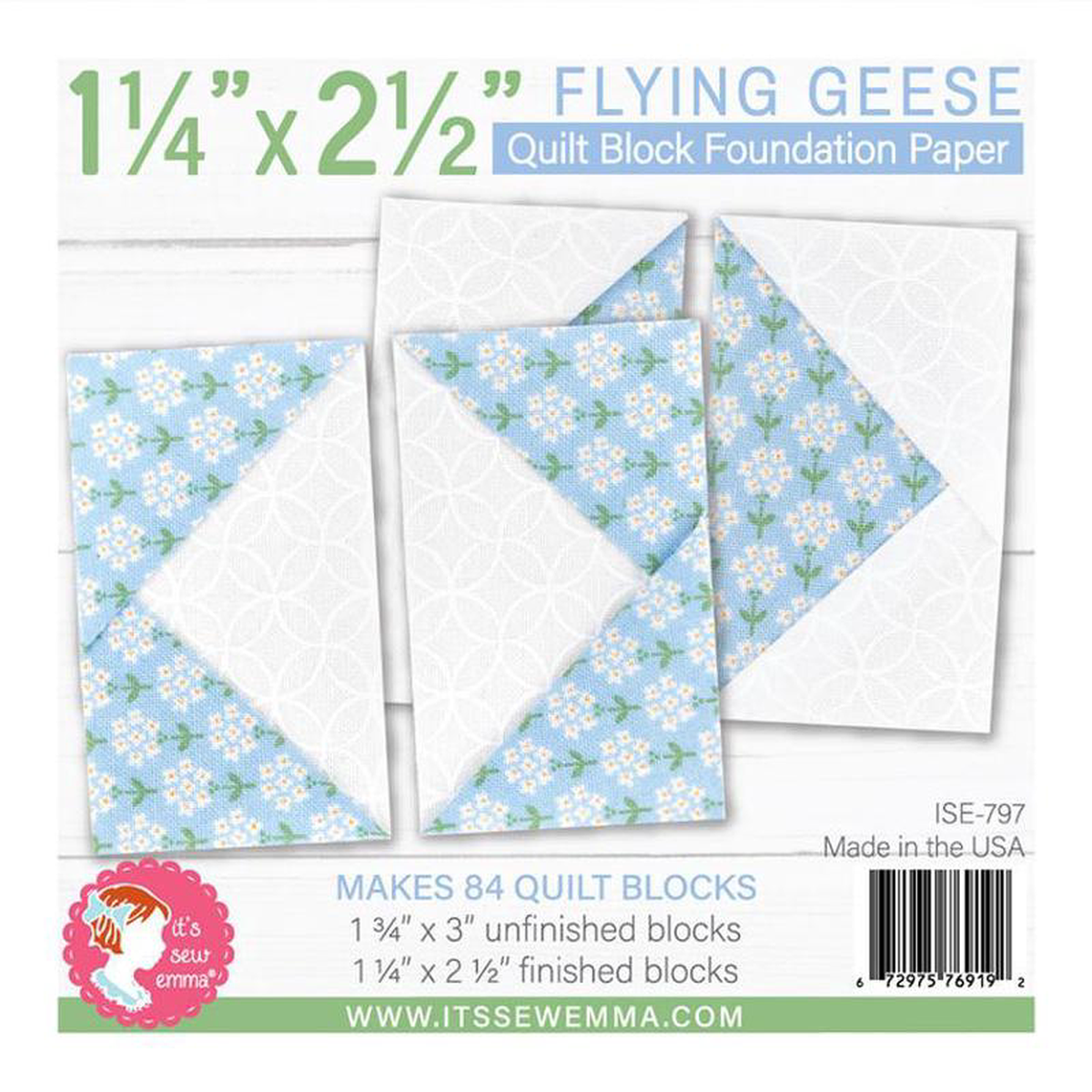 1 148243 x 2 128243 Flying Geese Foundation Paper