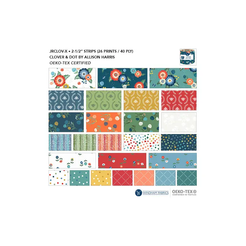 Clover & Dot Allison Harris JRCLOV-X Multi 2.5" Strips Cotton