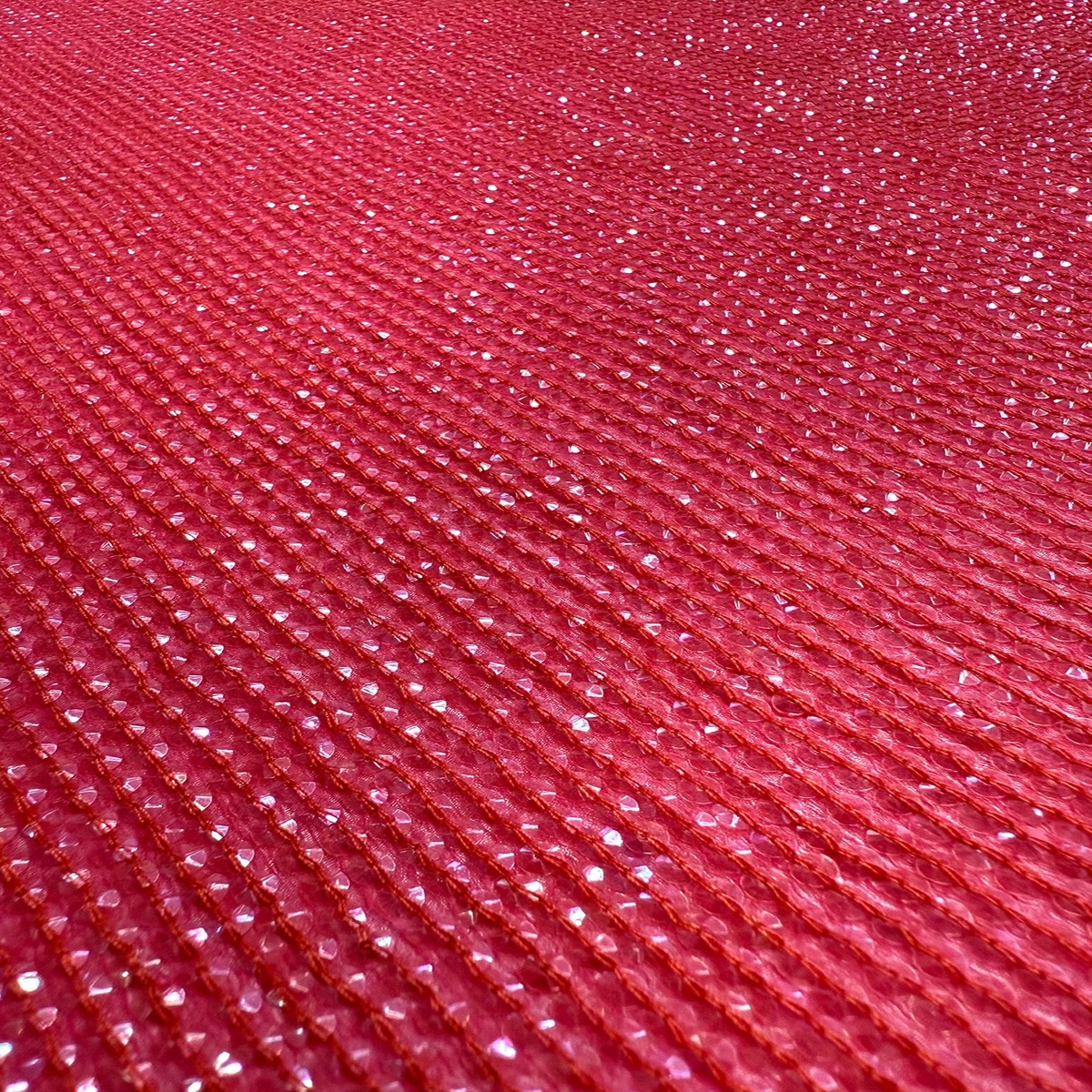 Geranium Sequin & Beads on Silk Chiffon JEC-200-03