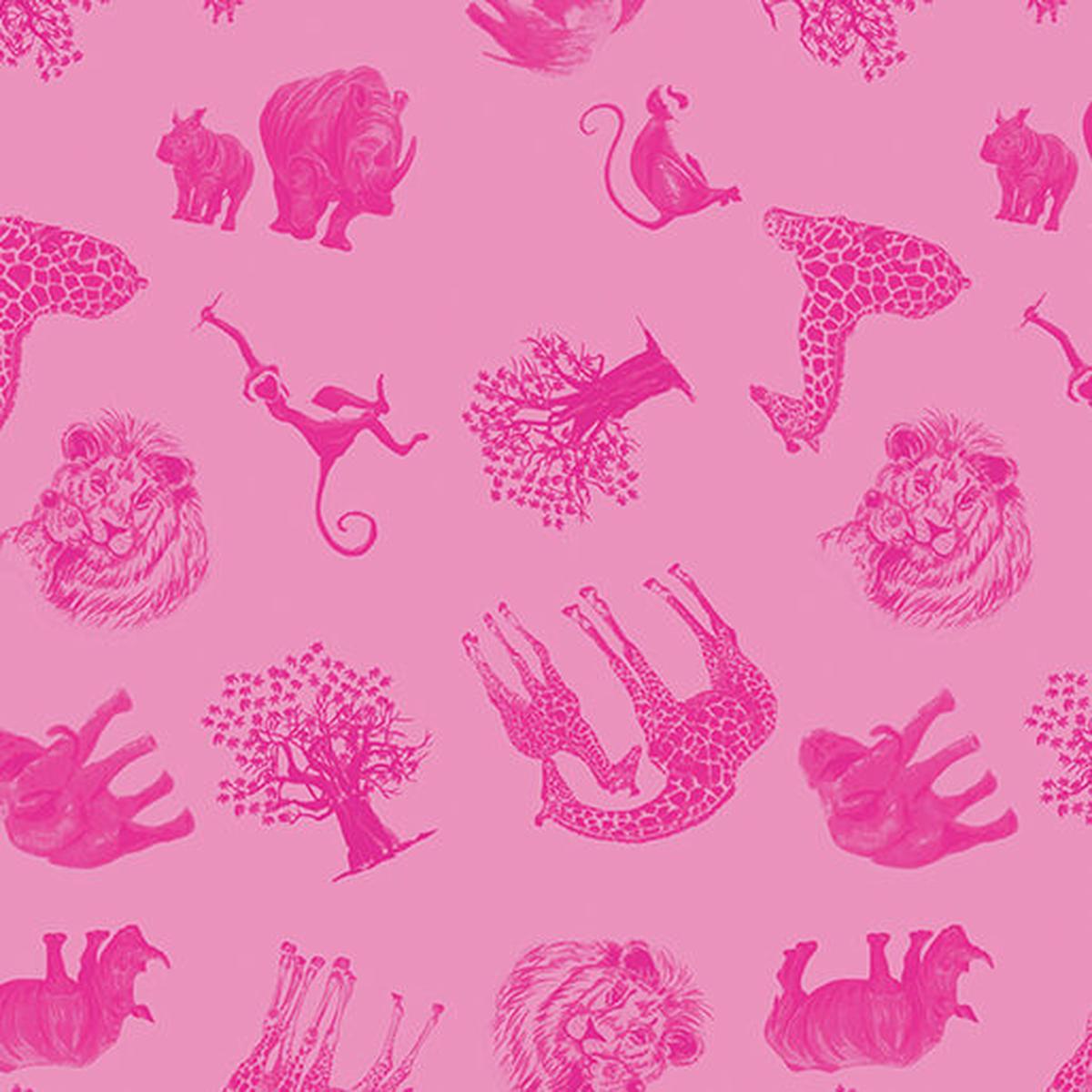Starlight Safari - Safari Adventure - Pink - Yardage