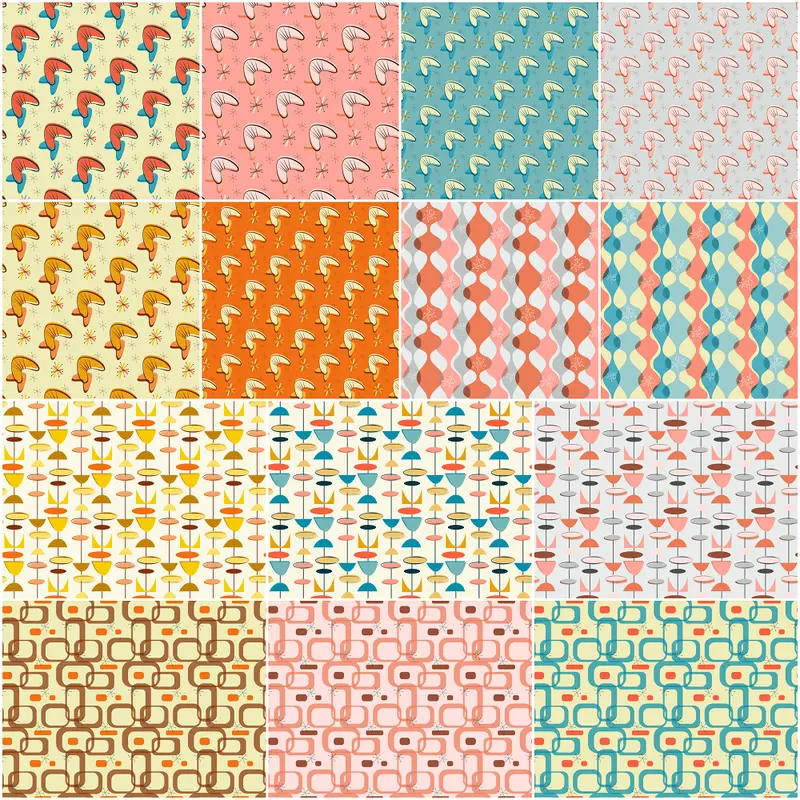 1950s Atomic Fabric Collection - 1 Yard Bundle