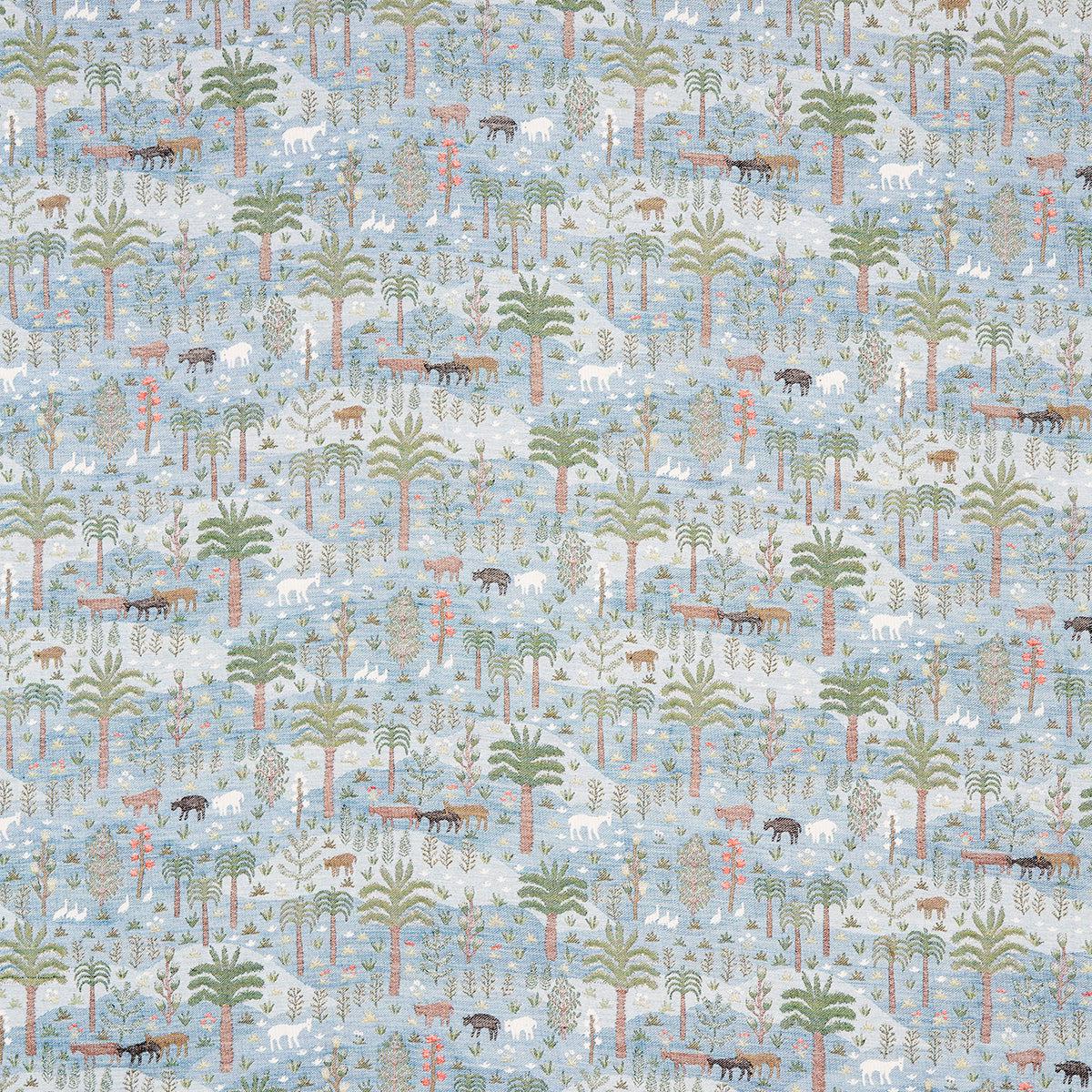Las Colinas Scenic Tapestry Blue Fabric