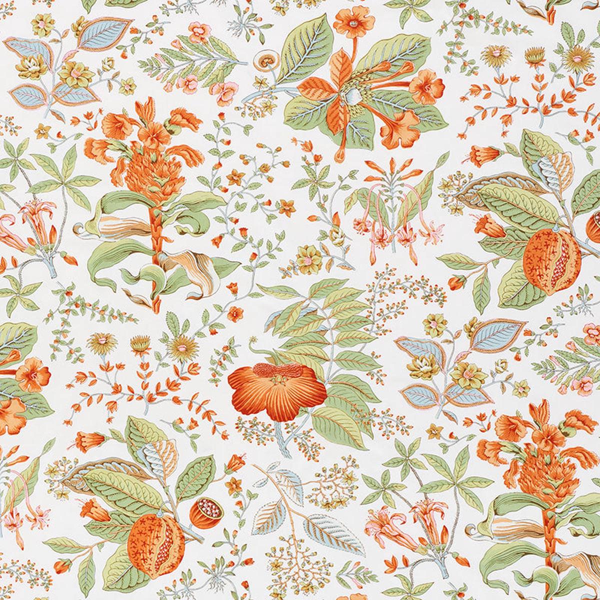 Pomegranate Botanical Orange Fabric