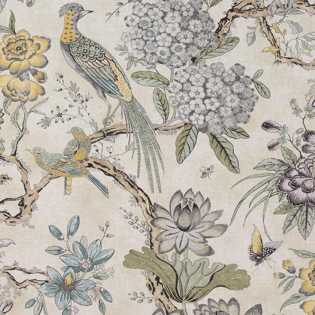 Villeneuve Yellow and Grey Fabric