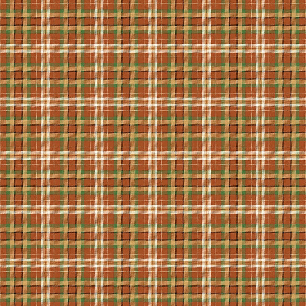 Fabric Benartex Rust/Green Touchdown Plaid Touchdown by the Quarter Yard 16842-39