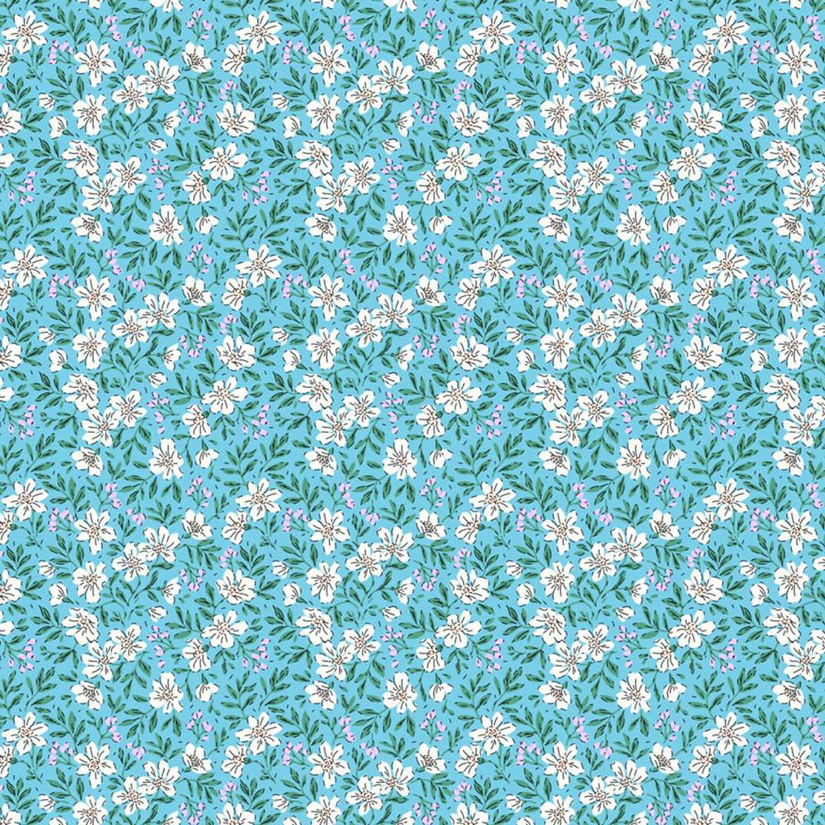 Figo Fabrics - Pocket Posies by Figo Studio - Blossoms - Blue - Yardage