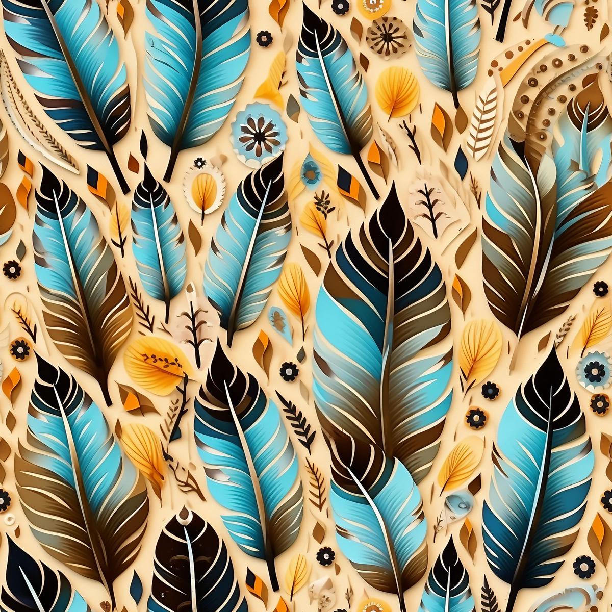 Aztec Feather Pattern 14 Quilting Cotton Fabric