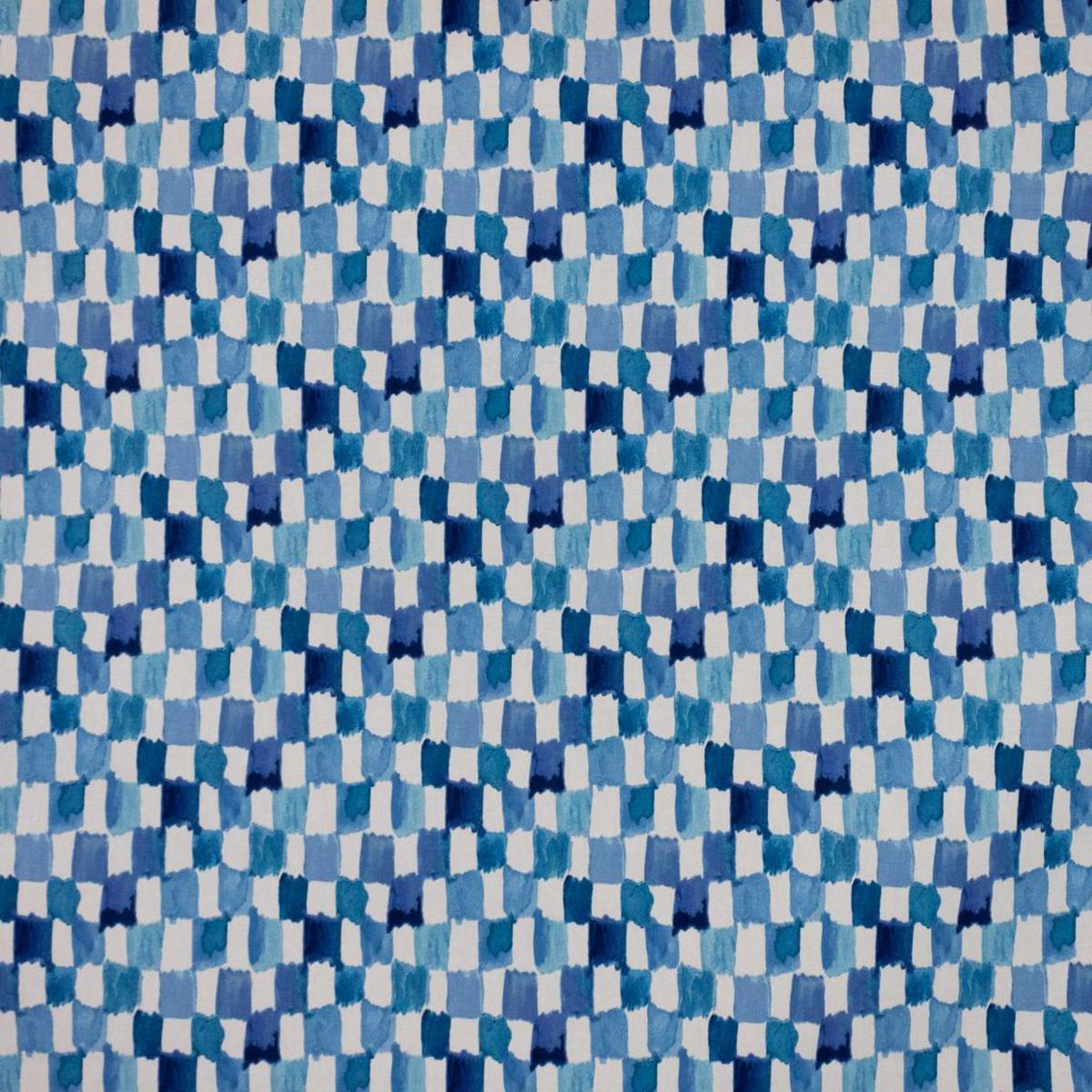 Brushstroke Check Blue Jay RM Coco Fabric