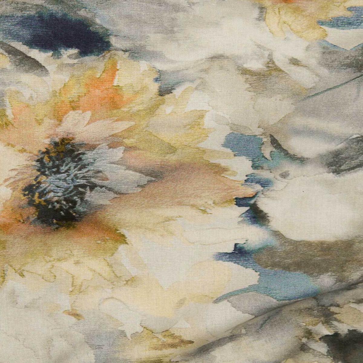 Digital Watercolour Voile Yellow / Multi