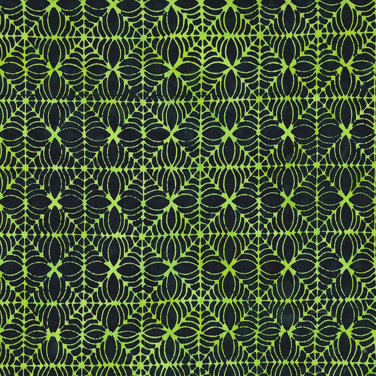 Fabric Northcott Lime Light Spider Web Happy Haunting Banyan Batiks by the Quarter Yard 83709-71