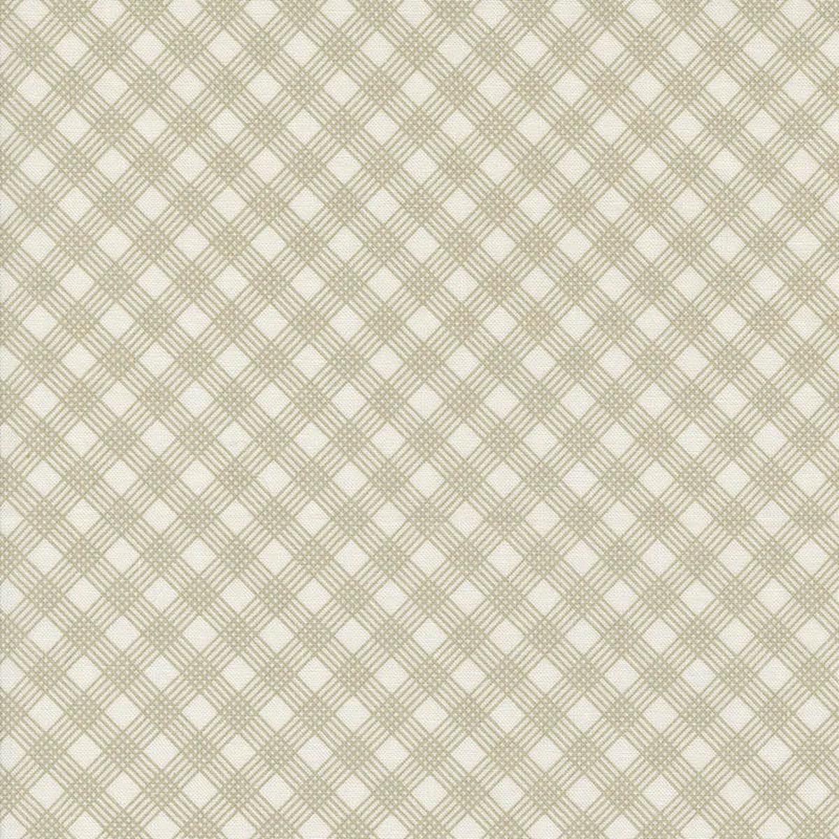 Moda Snowman Gatherings IV Fabric - Window Pane Snow Taupe 49254-18