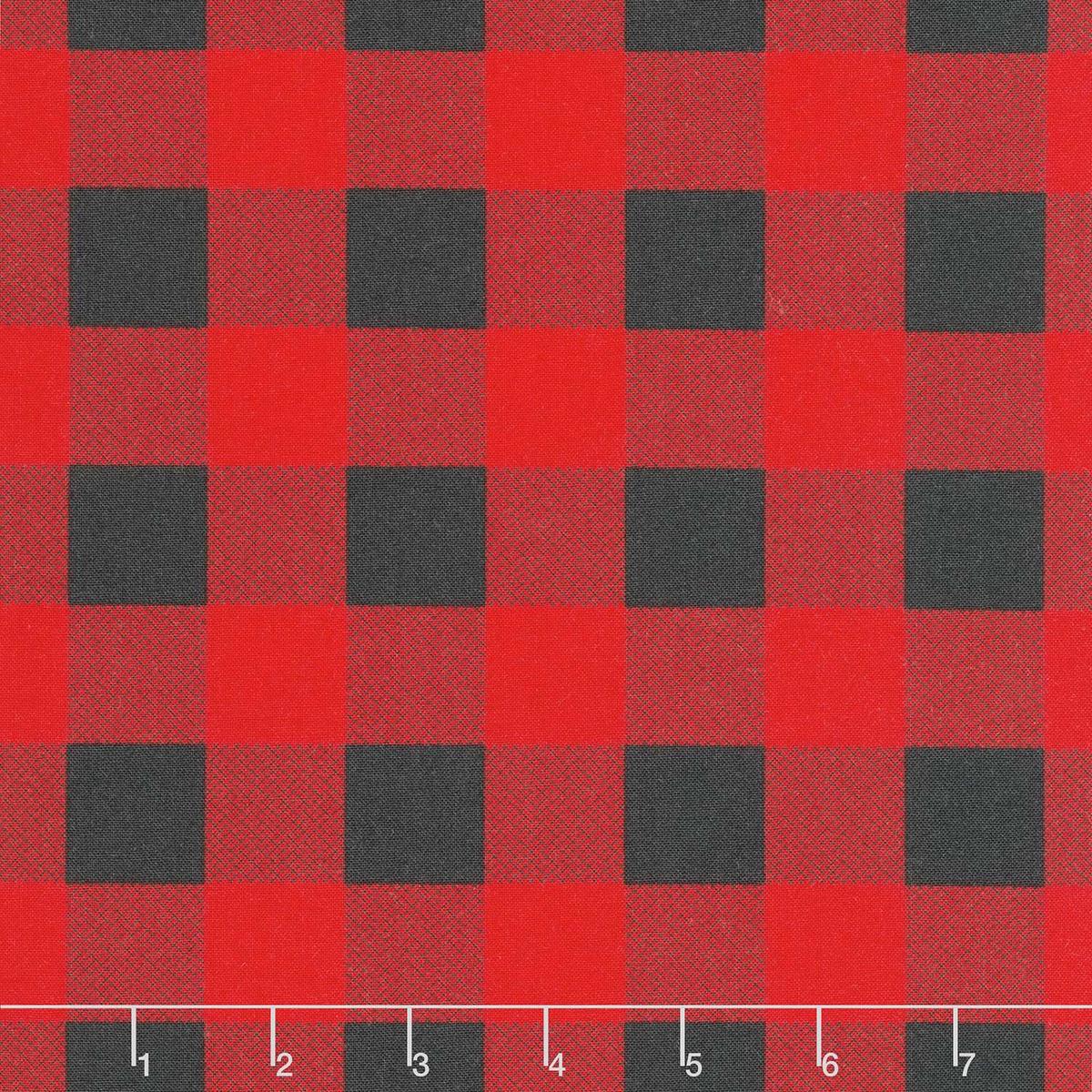 Starberry - Check Red Charcoal Yardage