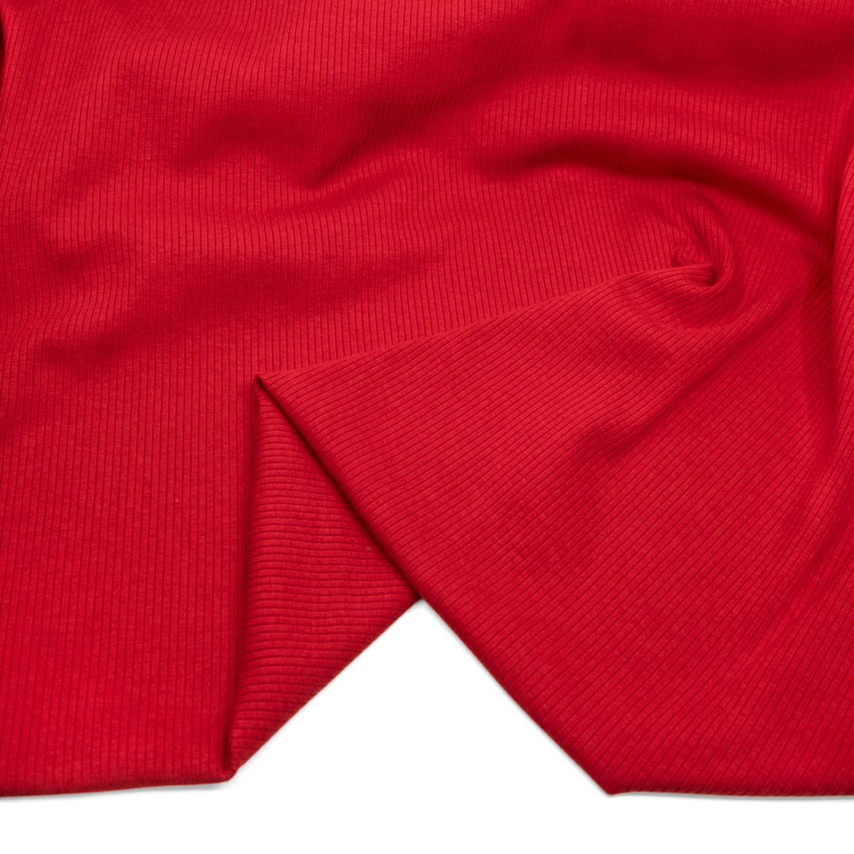 Unwind Bamboo Cotton Rib Knit - Fire Red
