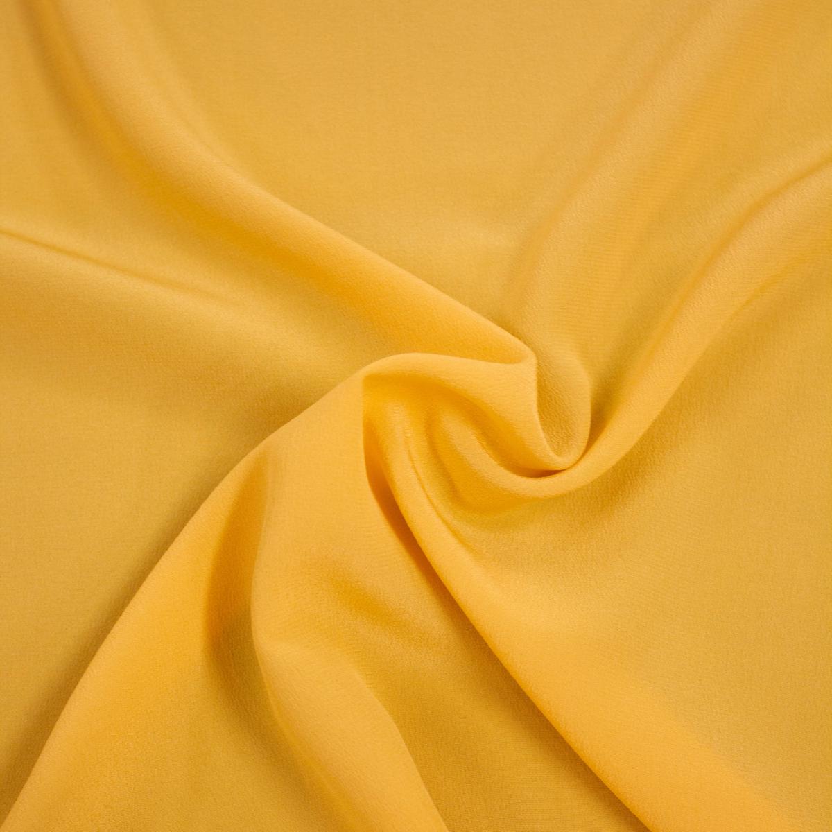 Liva Mustard Yellow Silk Crepe de Chine Fabric