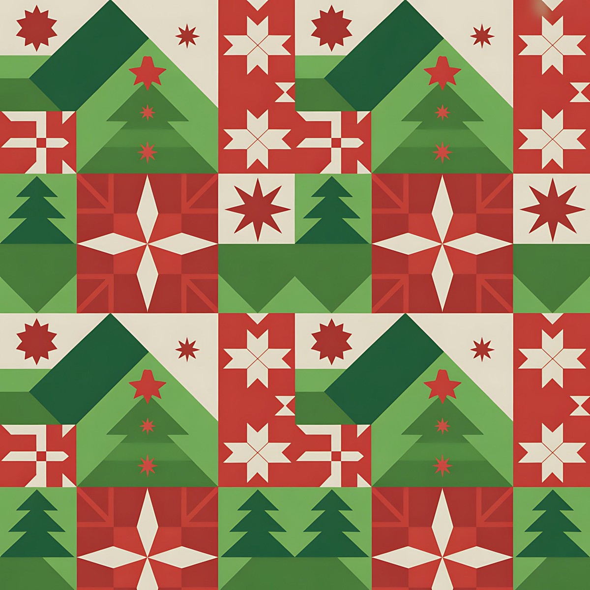 Scandinavian Folk Christmas Pattern 11 Quilting Cotton Fabric