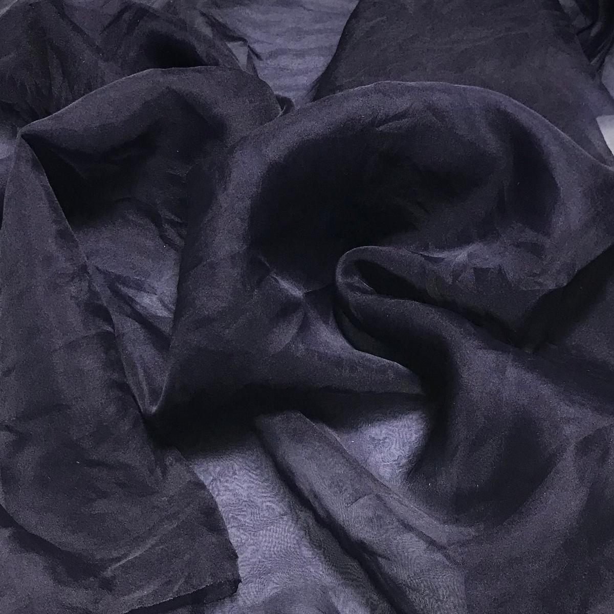 Navy Blue - Hand Dyed Silk Organza - 1/2 Yard by 45 inches