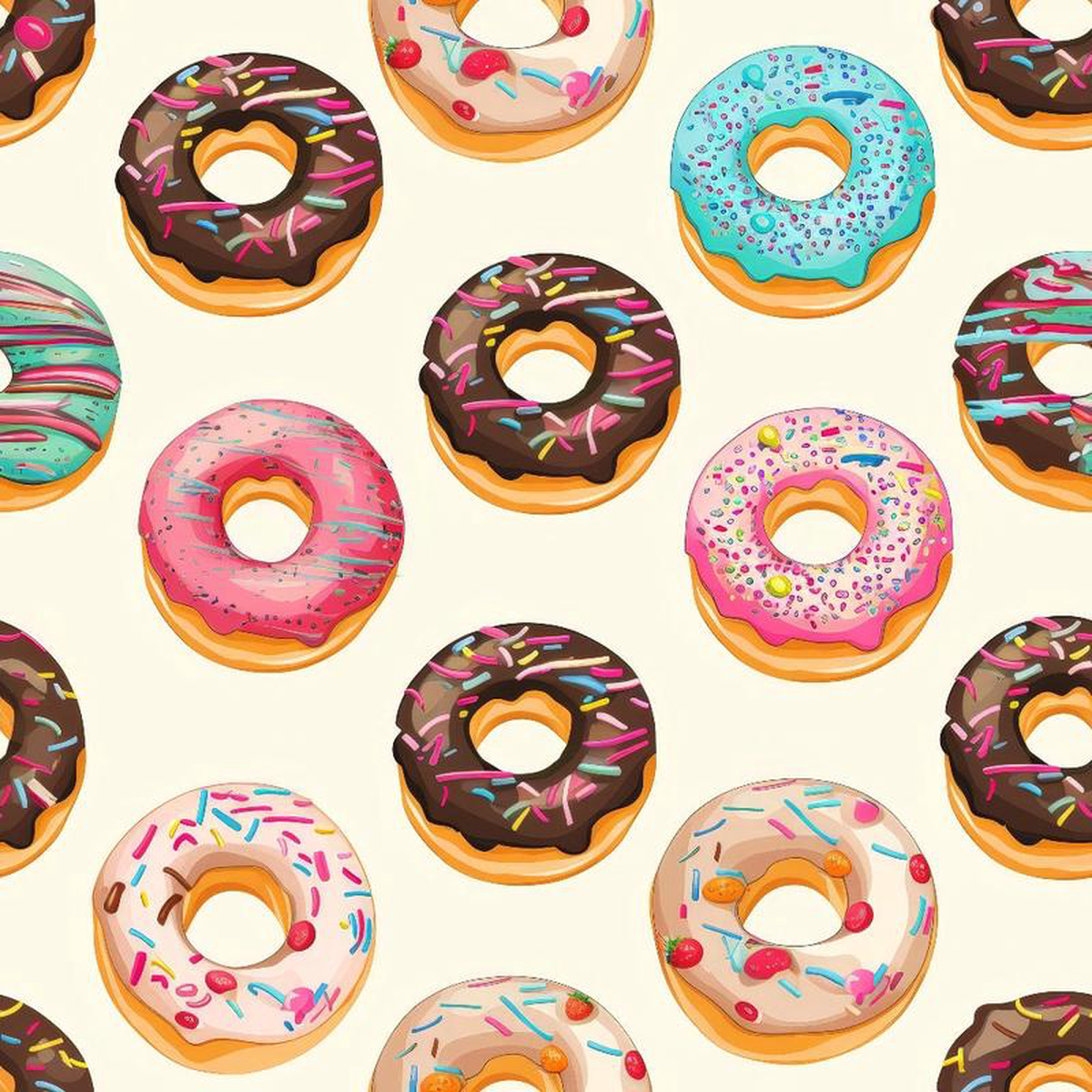 Sprinkle Donuts Pattern 11 Quilting Cotton Fabric
