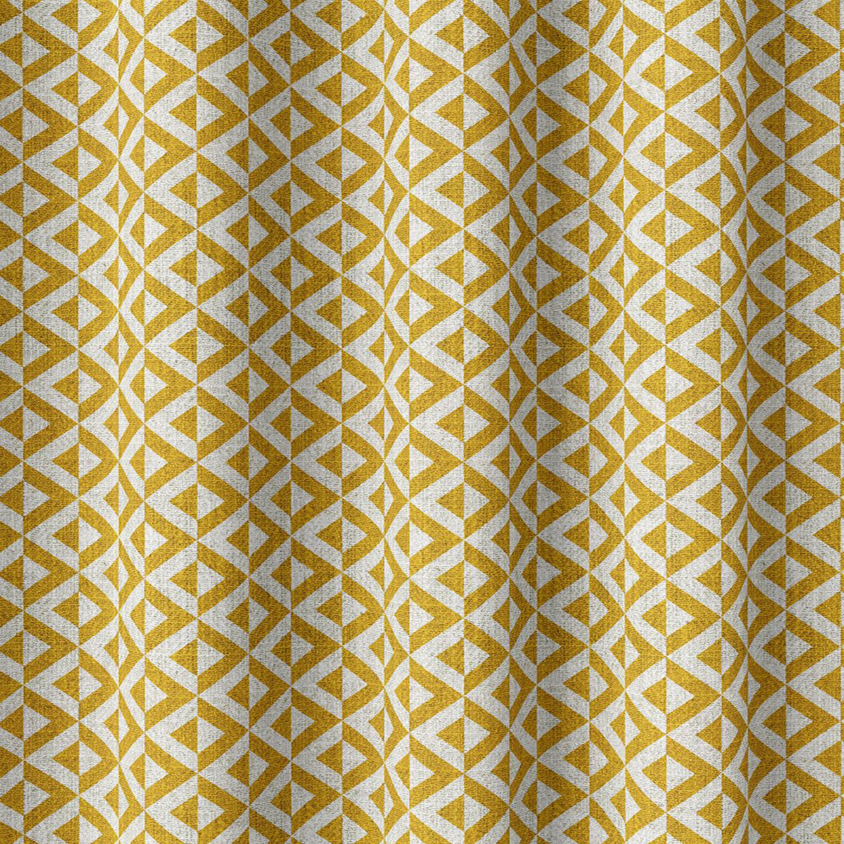 \Almens\ Fabric by the Metre (Deep Yellow/ White)