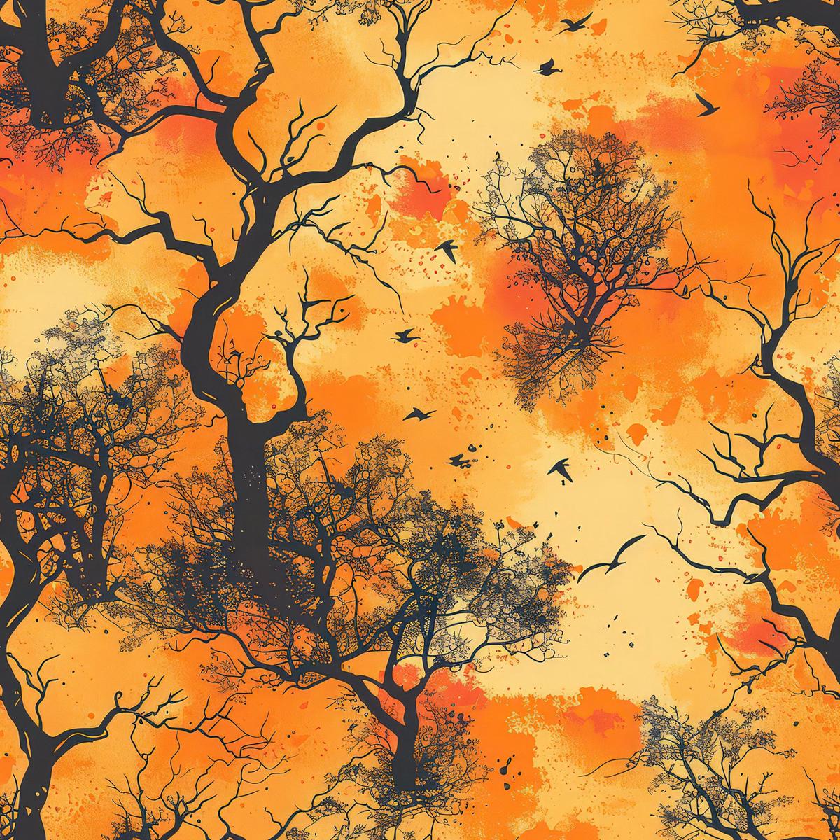 Fall Sunset Forest Pattern 9 Quilting Cotton Fabric
