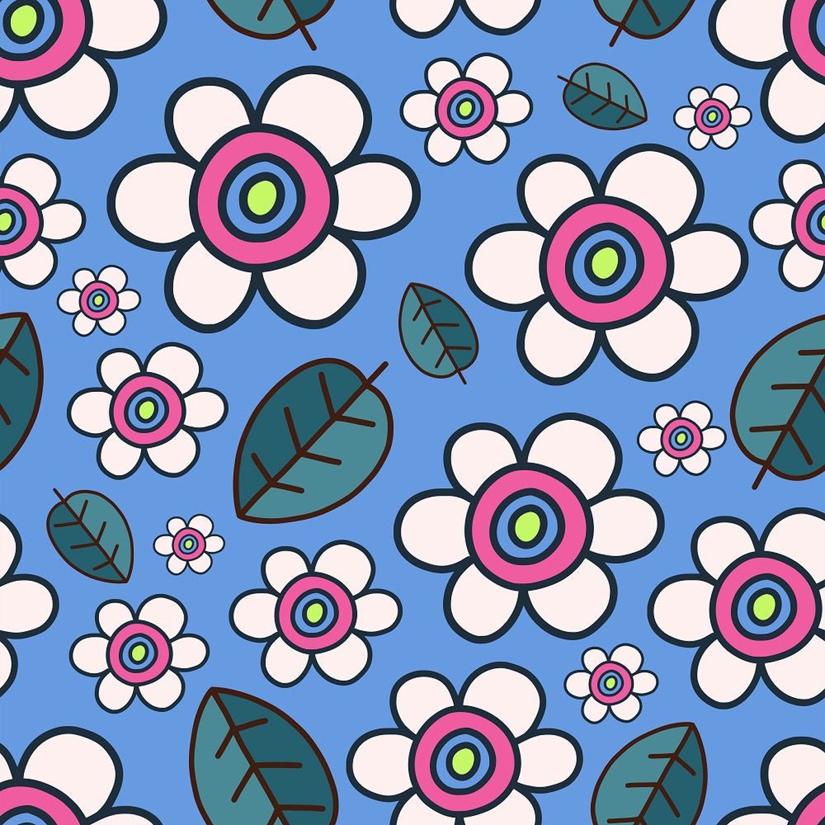 Floral Doodle 9 Fabric