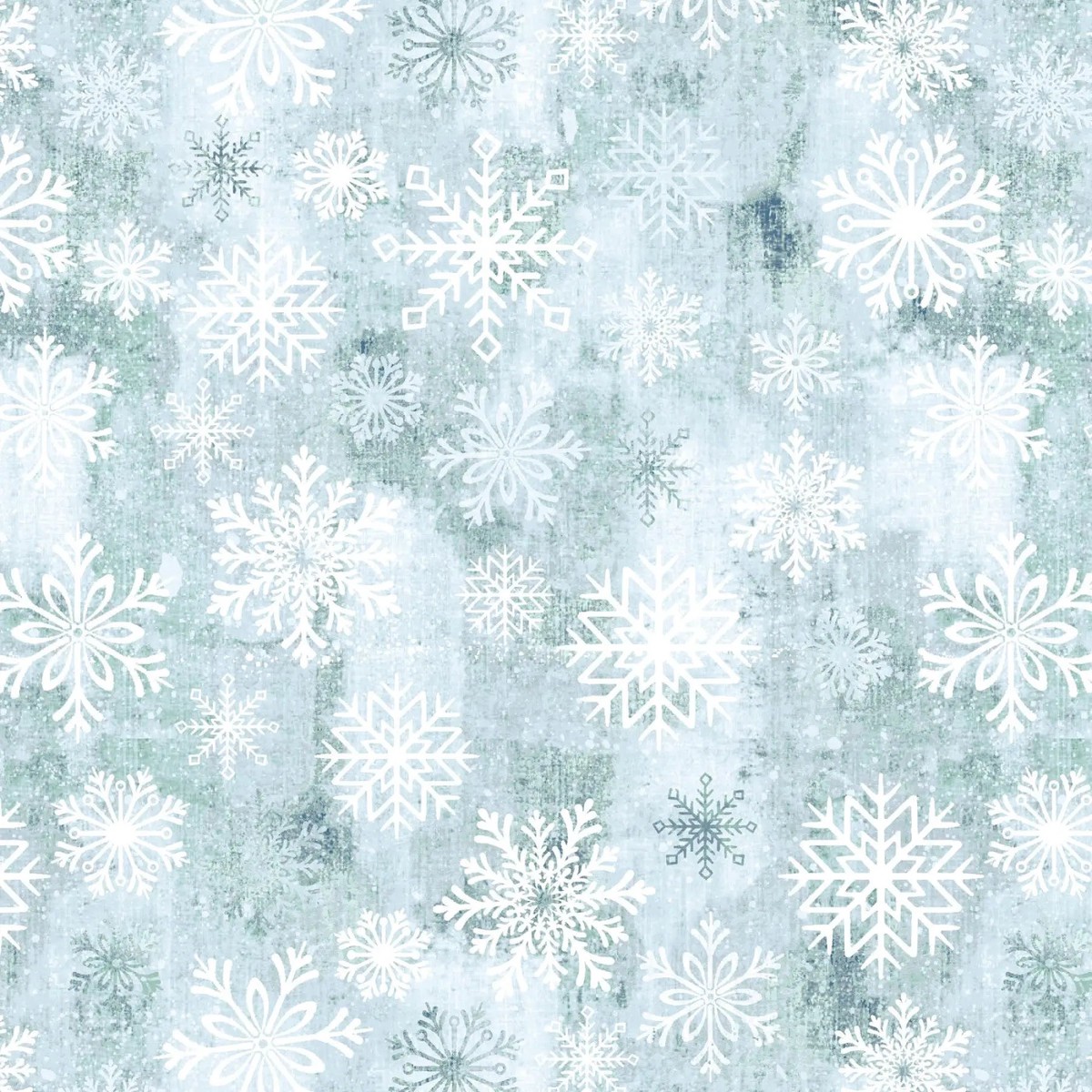 Grey Breeze Snowflake Toss Dot Cotton Wideback Fabric per yard