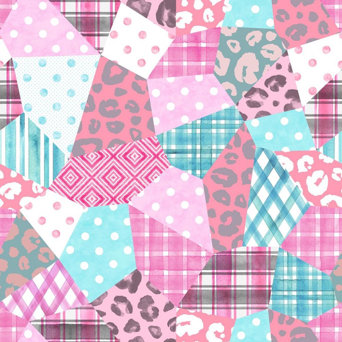 Trendy Patchwork Pattern #10 Fabric