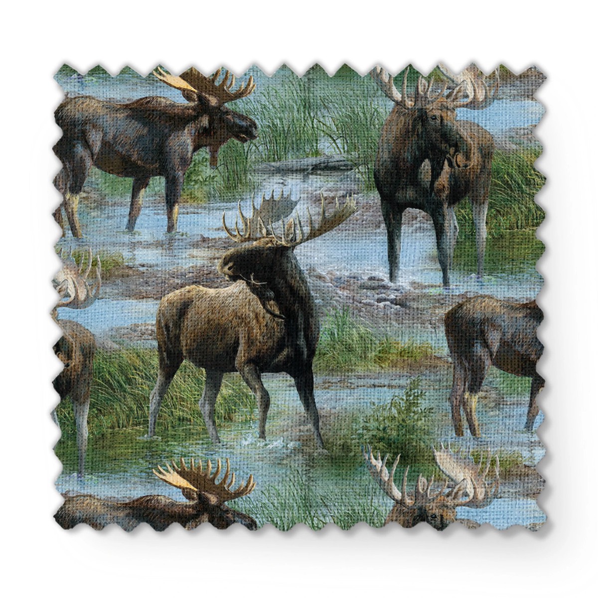Wild Wings Cool Water Scenic Fabric