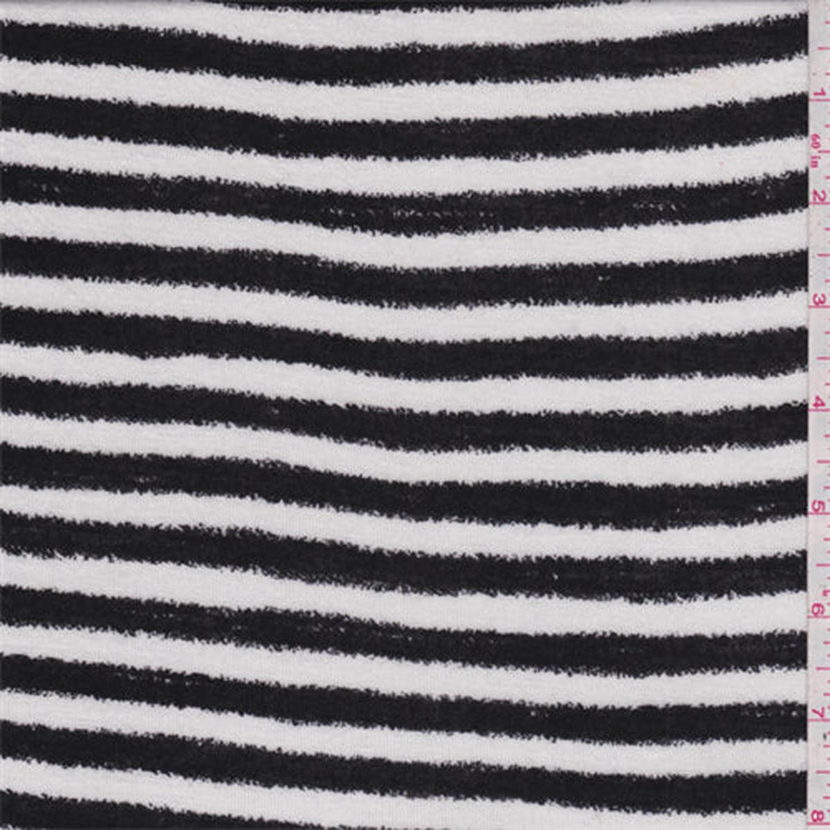 2 YD PC-Black/White Stripe Jersey Knit Fabric